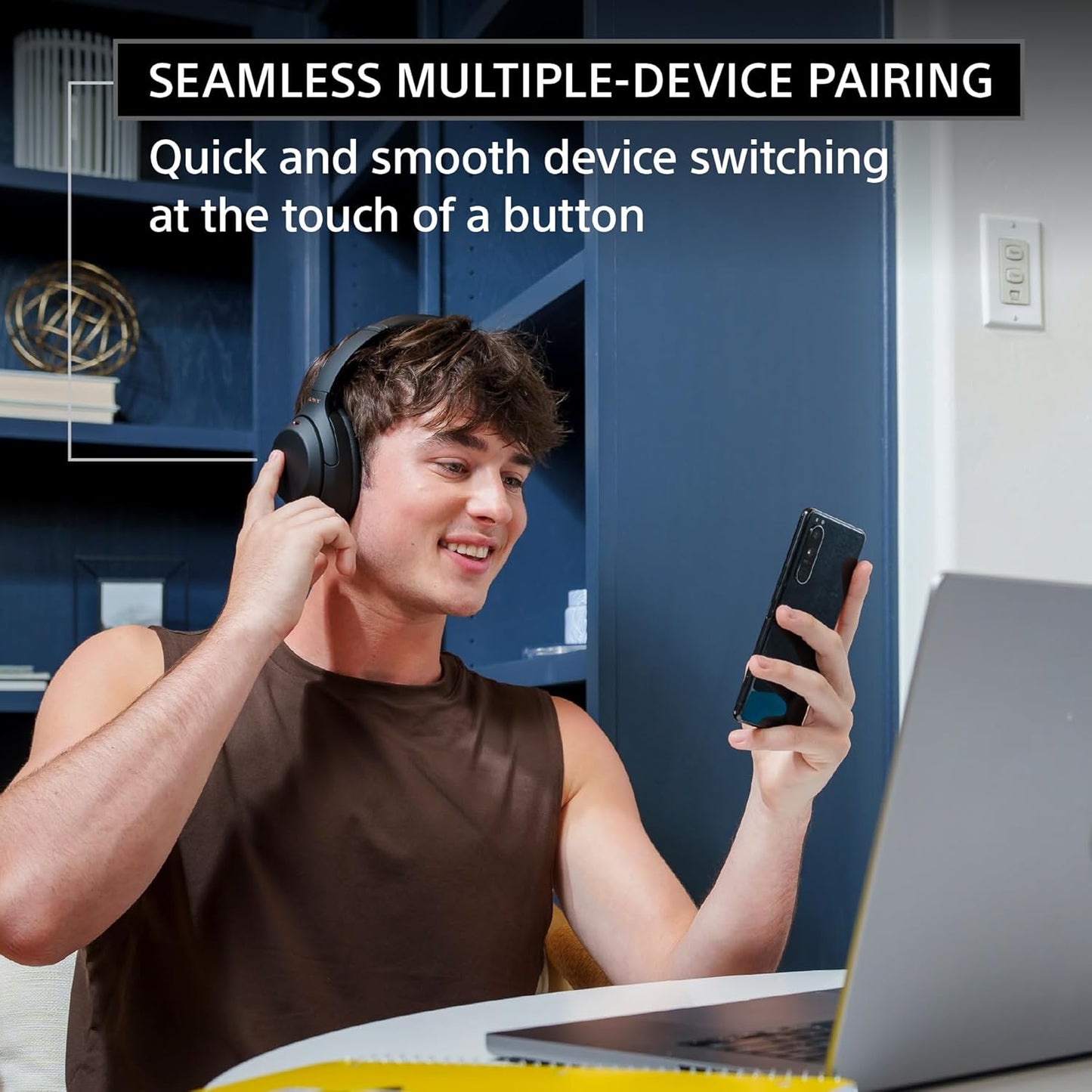 Sony WH1000XM4 Wireless Premium Noise Canceling Overhead Headphones with Mic