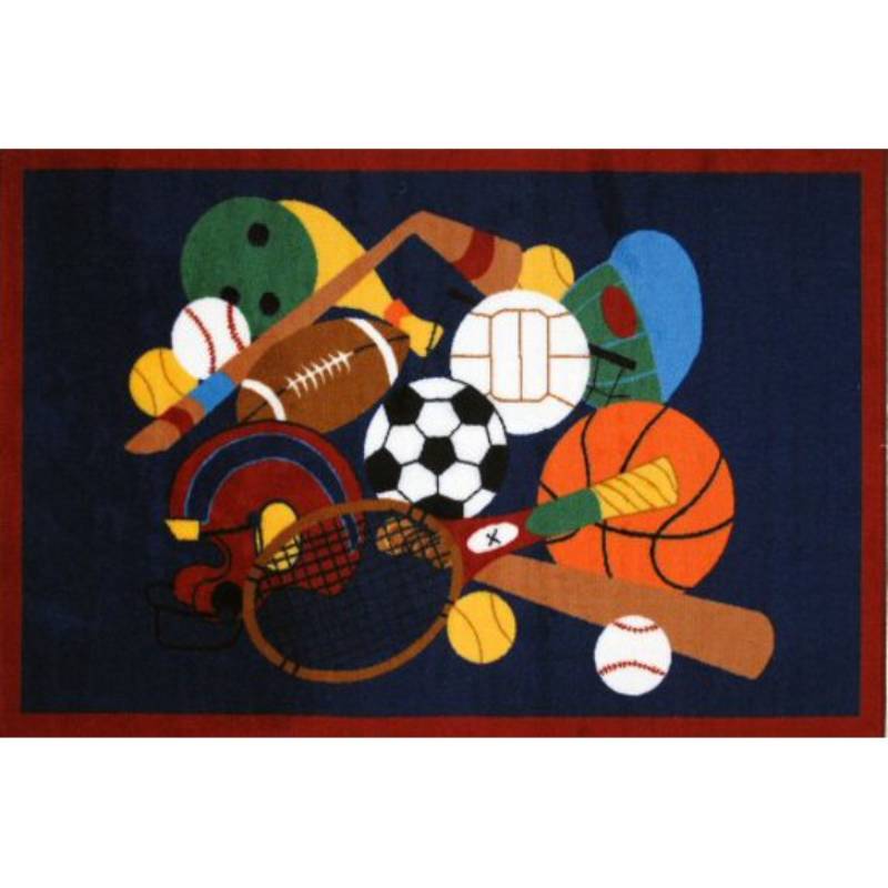 L.A Rugs Fun Time Sports America Rectangular Area Rug - Blue