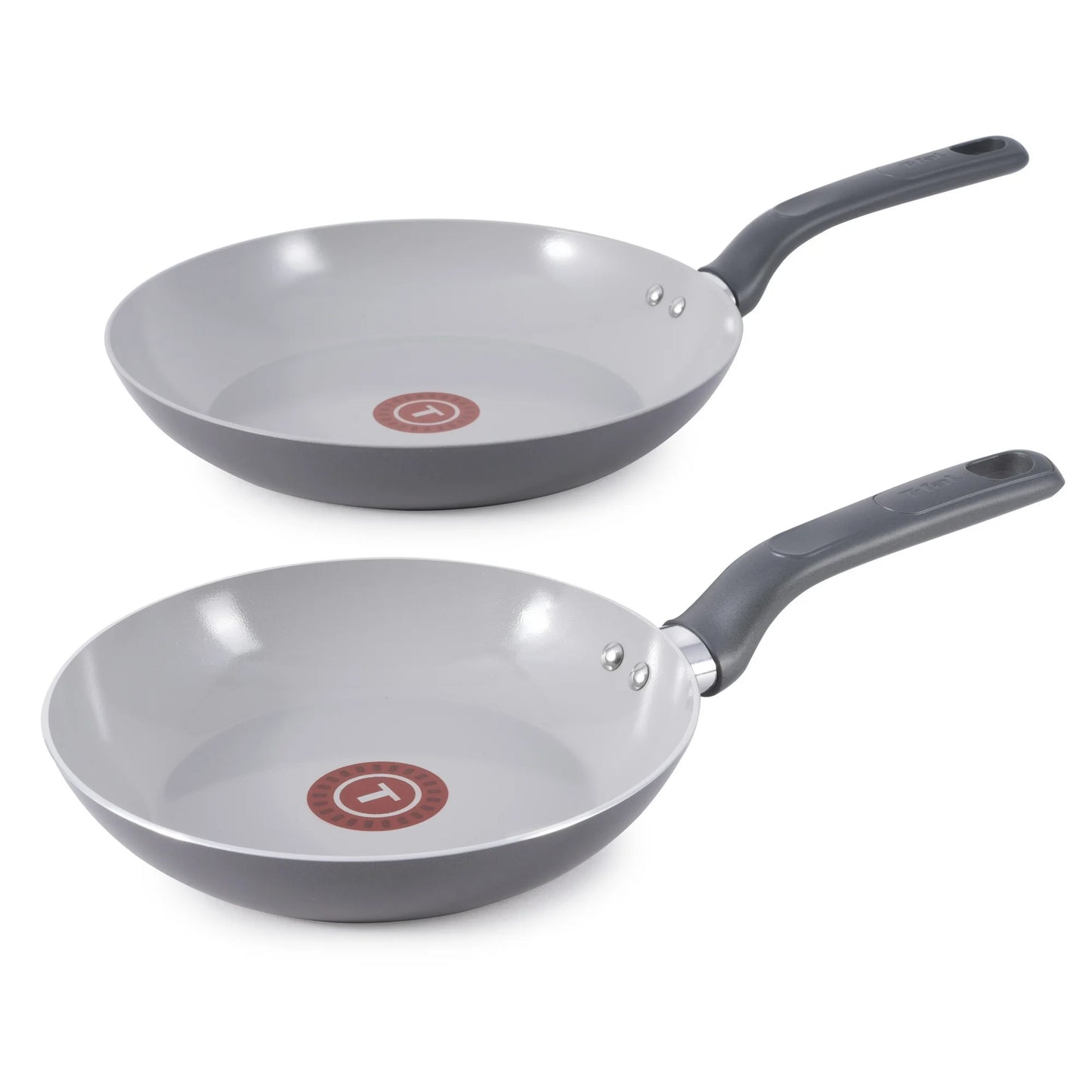 T-Fal Simply Cook Ceramic Fry Pan Set - Gray