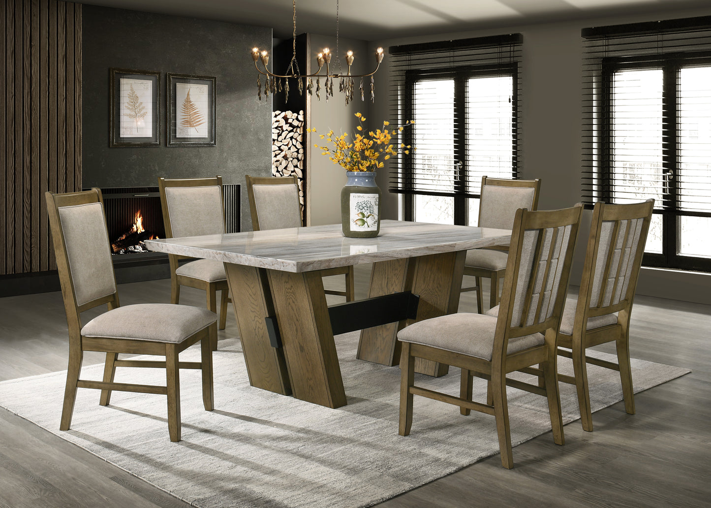 Mystique Marble Dining 7 Pcs Set