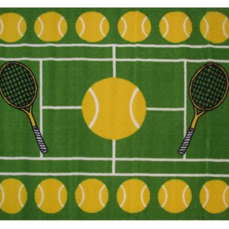 L.A Rugs 3' 3" x 4' 10" Fun Time Tennis Rectangular Area Rug - Green