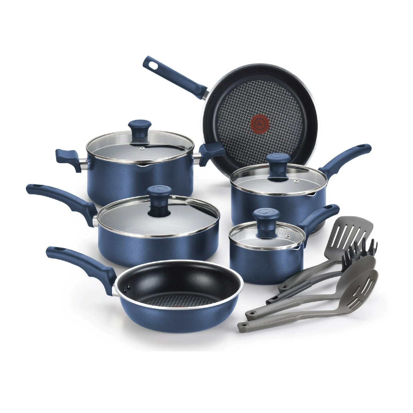 T-Fal Simply Cook Nonstick Cookware Set (14-Pieces) - Blue
