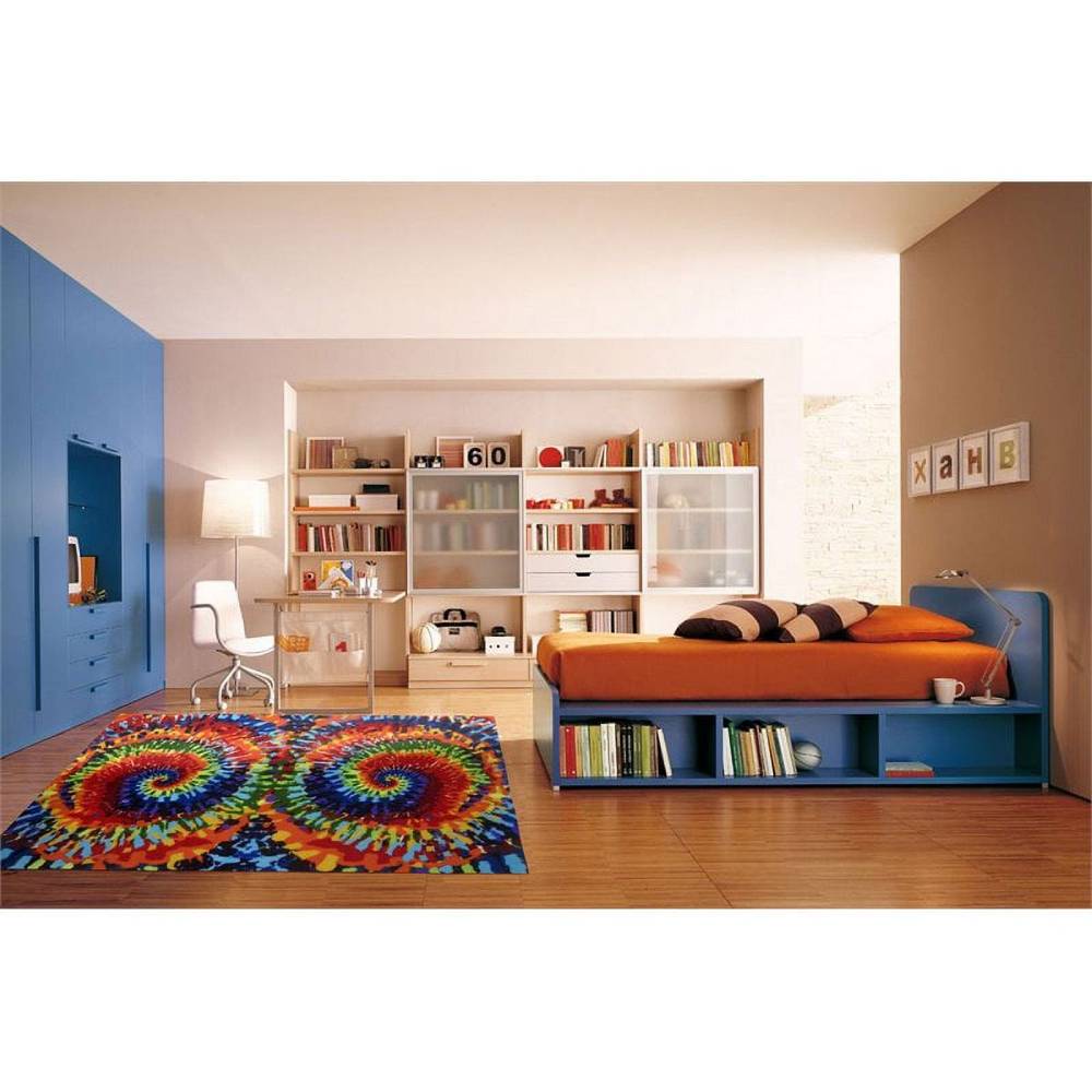 L.A Rugs 3'3" x 4'10" Fun Time Tie-Dye Rectangular Area Rug