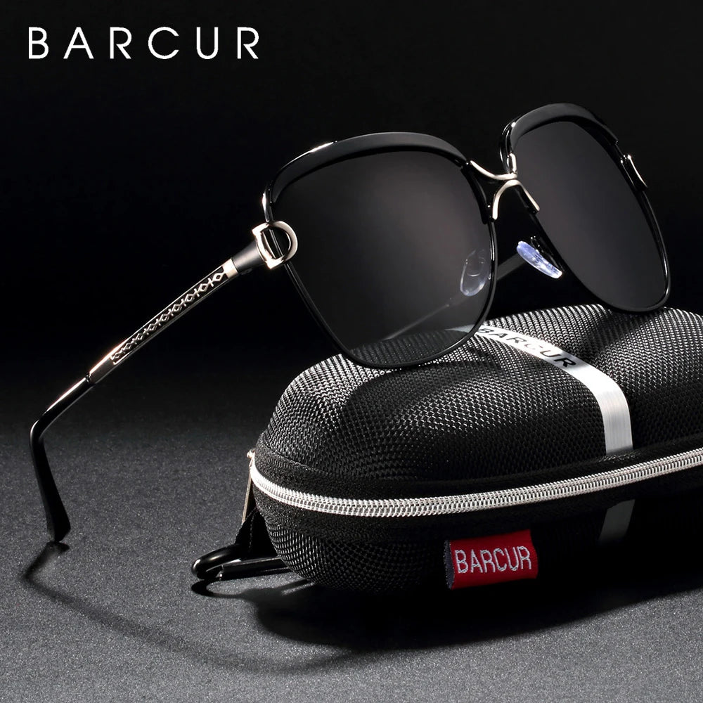 BARCUR Polarized Ladies Sunglasses Gradient Lens Round Design