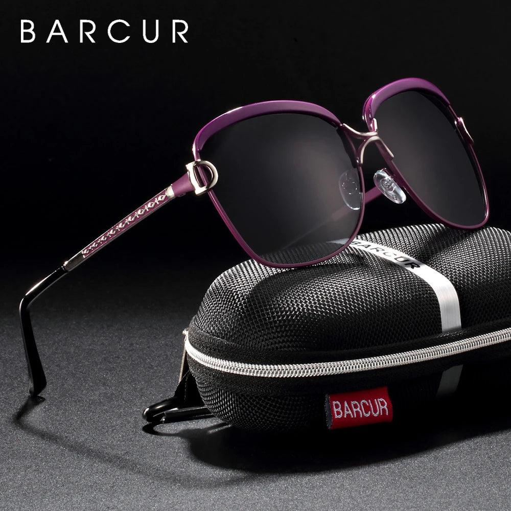 BARCUR Polarized Ladies Sunglasses Gradient Lens Round Design