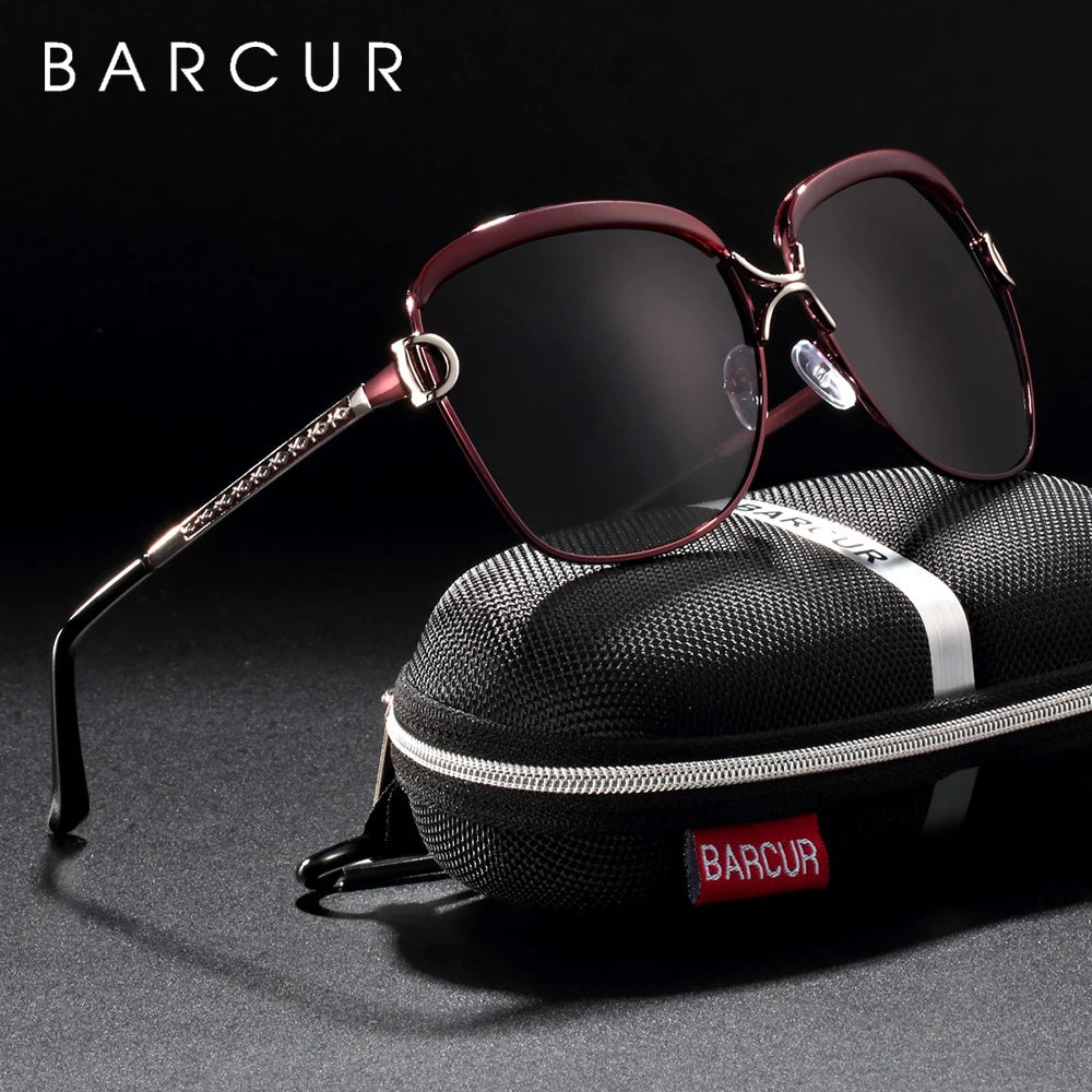 BARCUR Polarized Ladies Sunglasses Gradient Lens Round Design