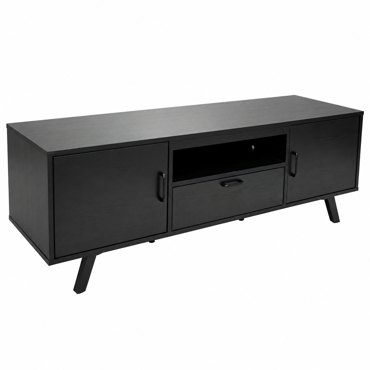 TV Console Cabinet for TVs up to 75" with 2 doors by Lumi - Black