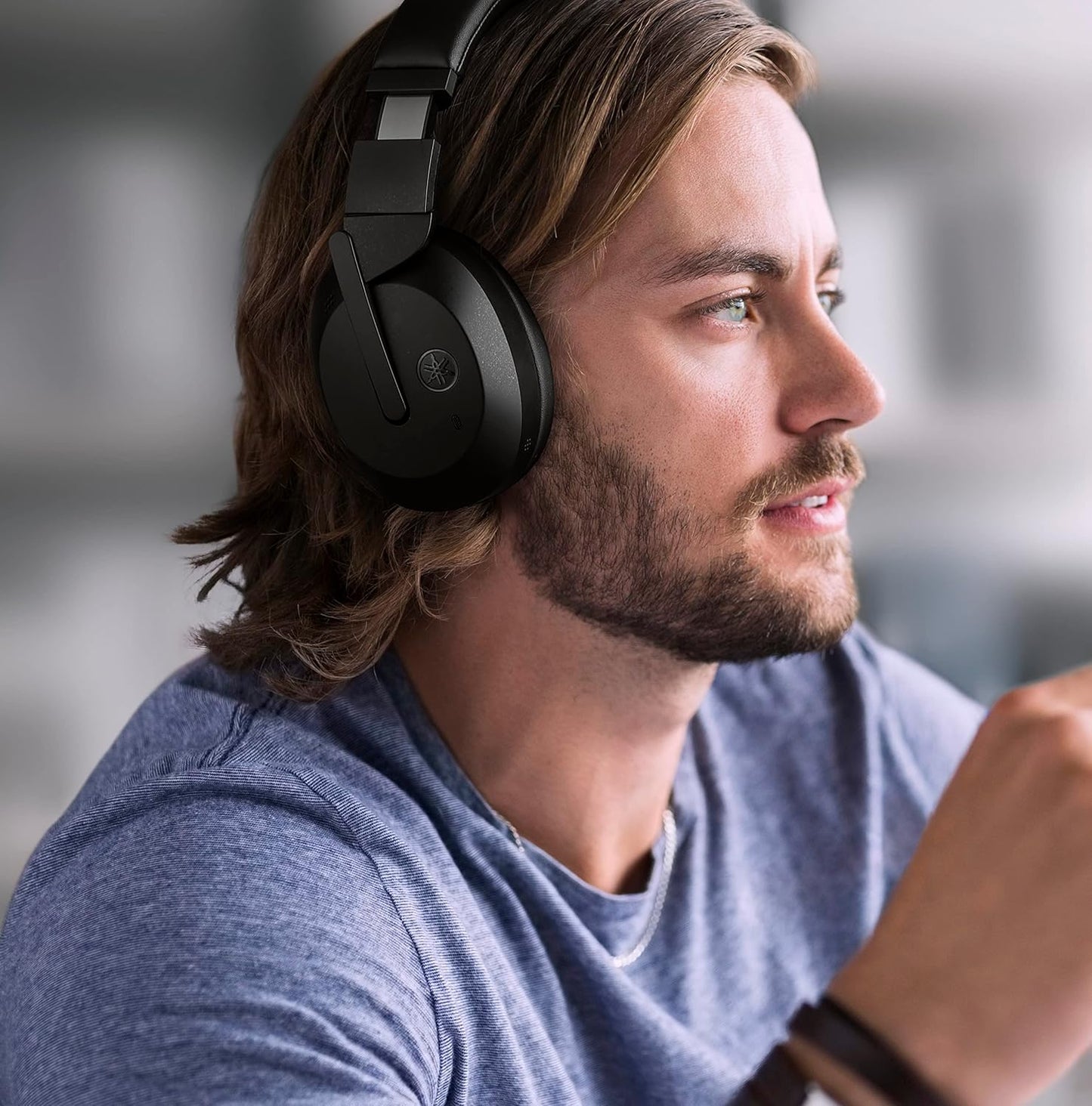 Yamaha Wireless Over the Ear Noise Cancelling Headphones with Low Latency Gaming Mode