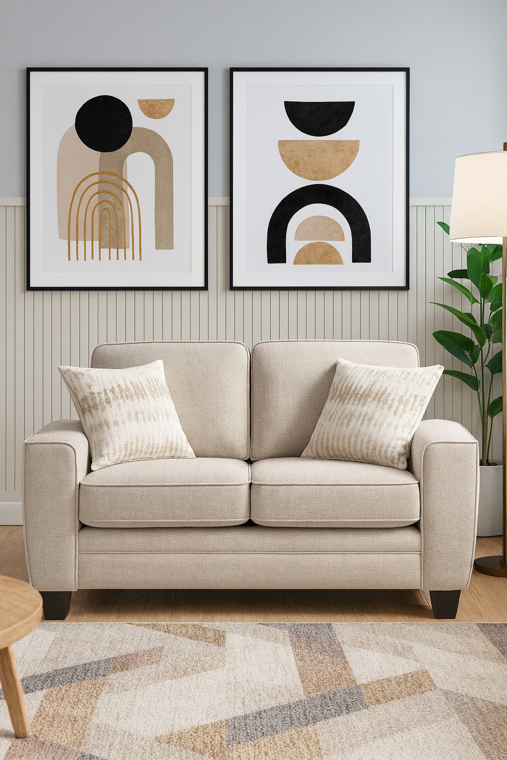 Zander 61" Loveseat with Decorative Pillows by Homelegance - Gray