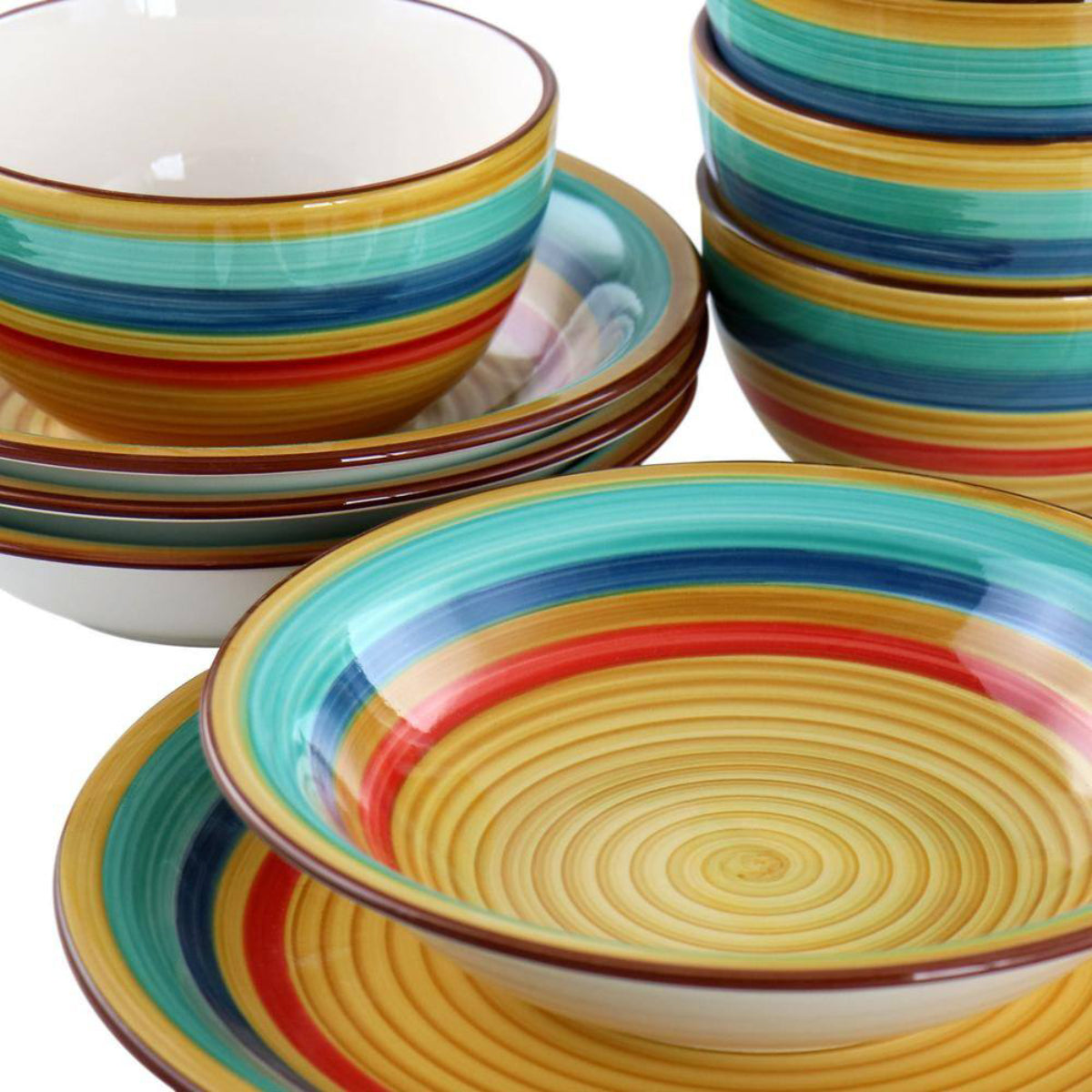 Gibson Home Rainbow Dinnerware Set (12-Pieces) - Multicolor