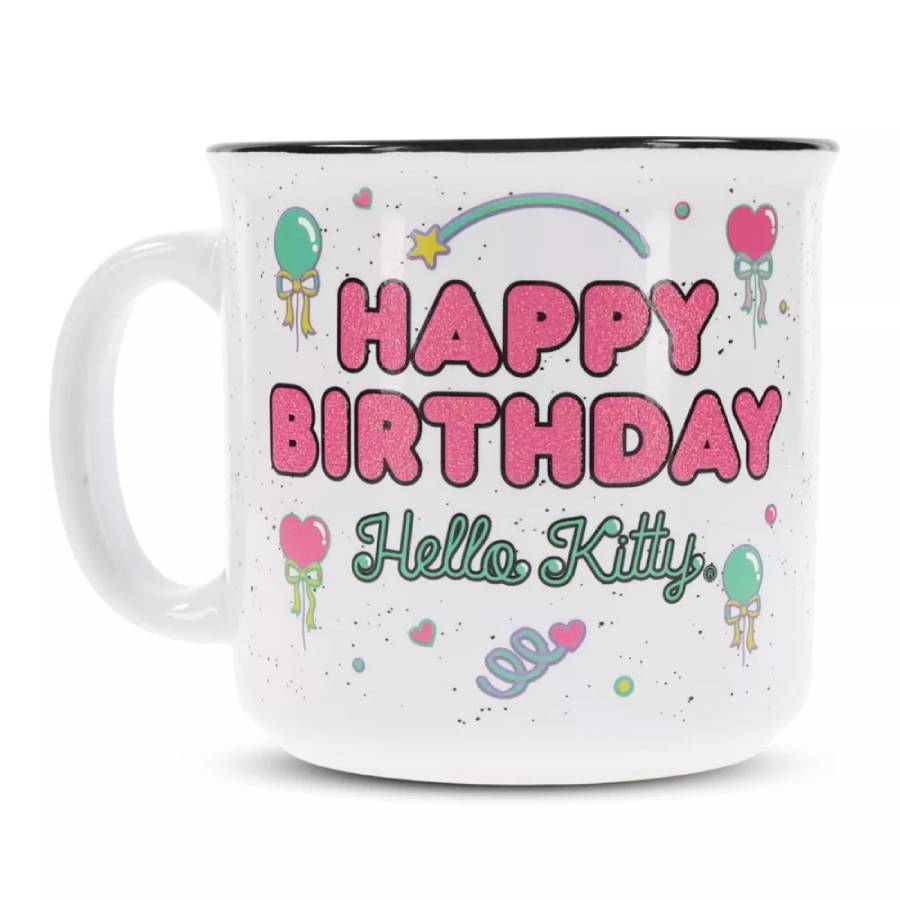 Sanrio Hello Kitty "Happy Birthday" 20 oz Ceramic Camper Mug - Multicolor