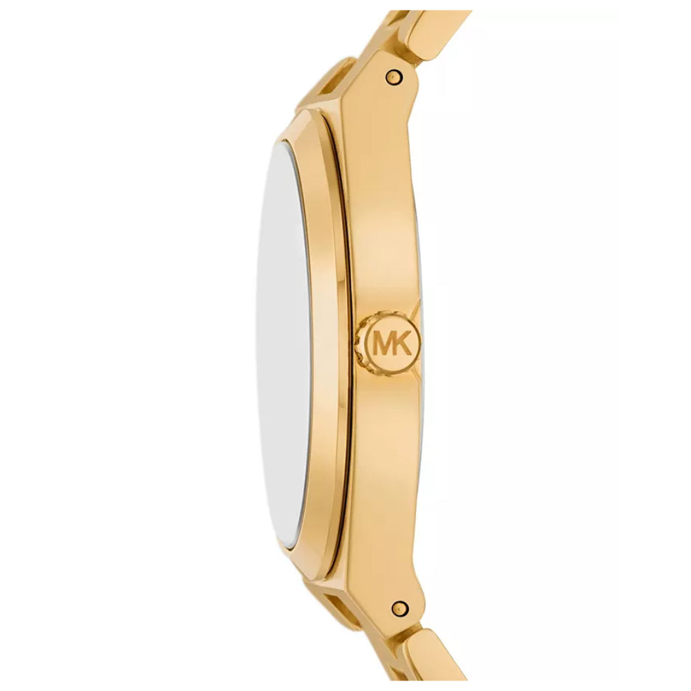 Michael Kors Lennox Women's 37mm Gold-Tone Bracelet Watch - White Sunray Dial