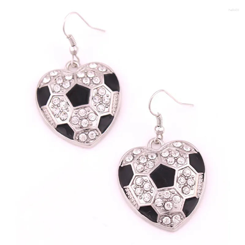 Player Design Women's Soccer Crystal Dangle Earrings in Zinc Alloy