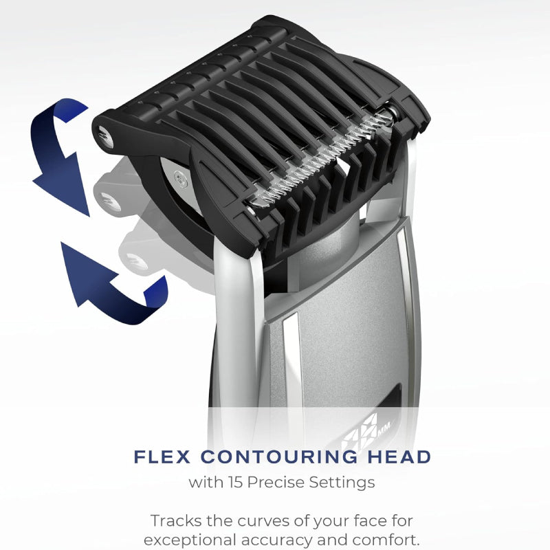 Conair ConairMan Men's Close Trim Precision Flex Head Beard and Stubble Trimmer - Silver