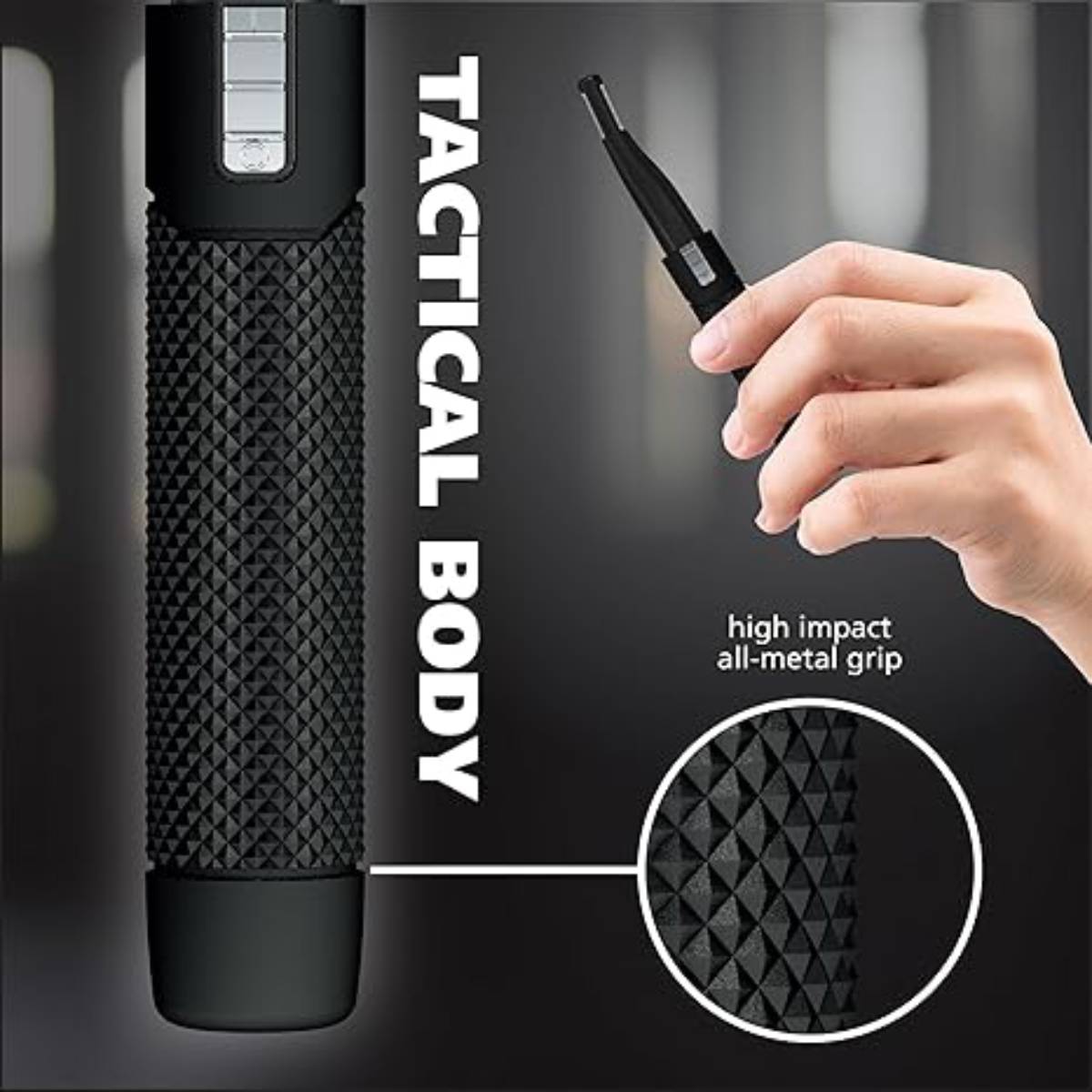 Wahl Manscaper 2 in 1 Lithium Battery Tactical Dual Sided Eyebrow & Nose Hair Trimmer(for men) - Black