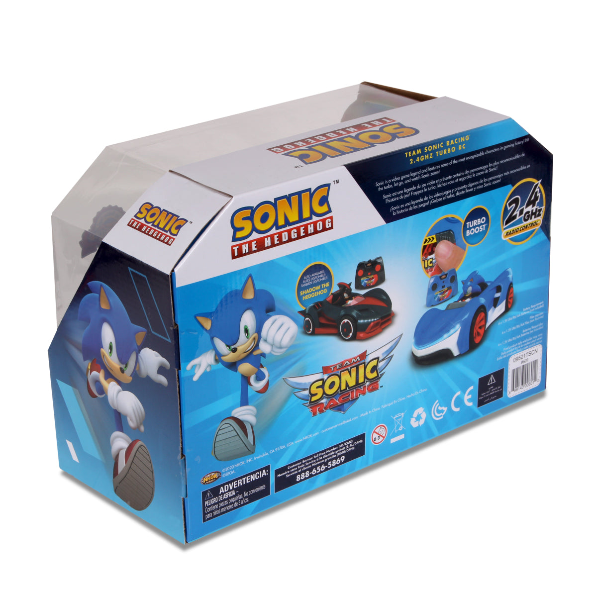 NKOK Sonic The Hedgehog Team RC Racing Vehicle with Turbo Boost