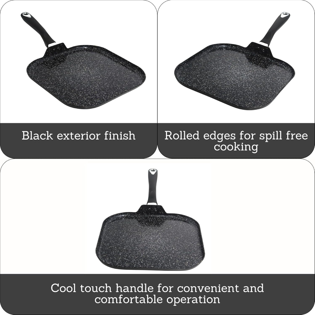 Imusa GAU/24033 11" Bistro Nonstick Griddle with Bakelite Handle - Black