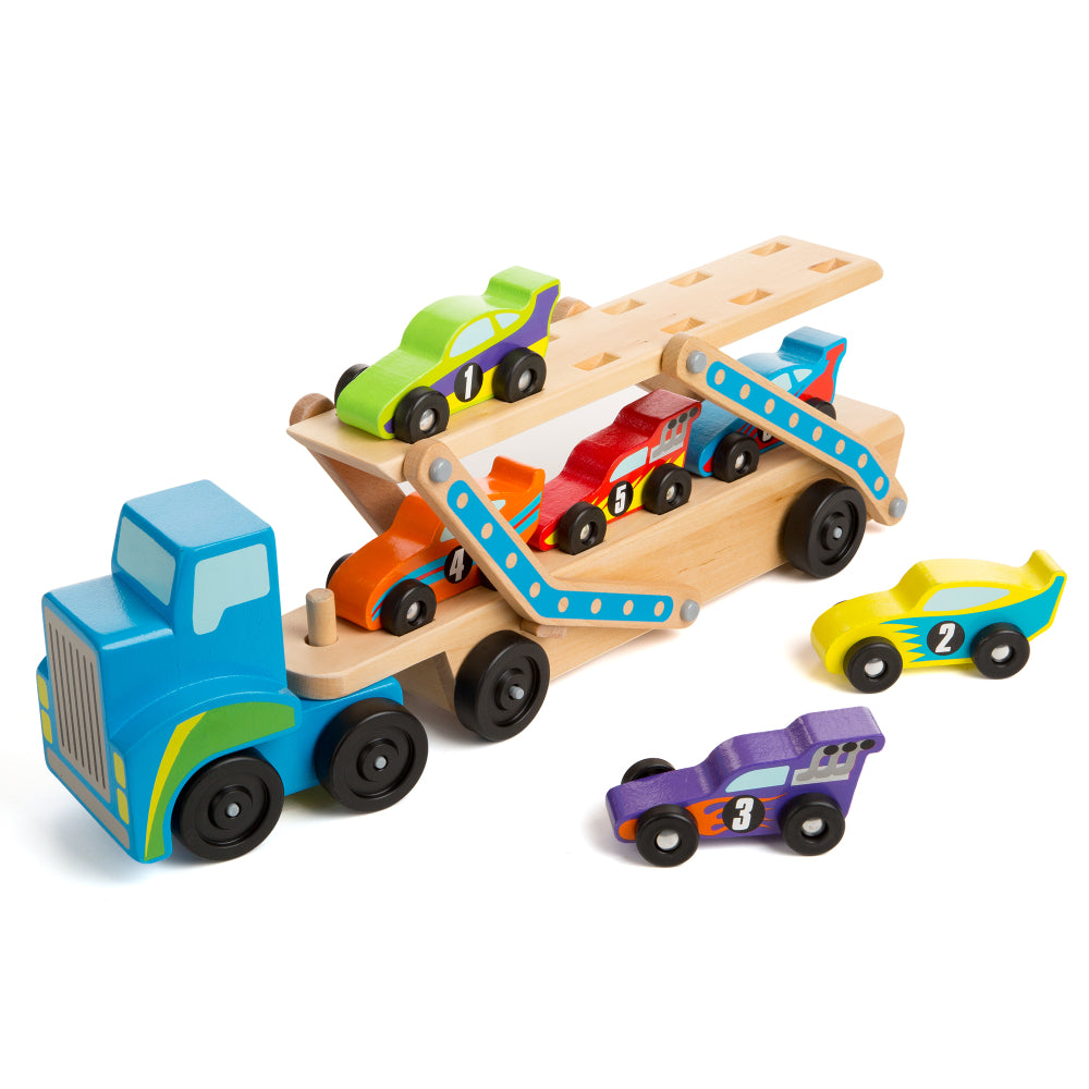 Melissa and Doug Mega Race-Car Carrier Set (8-Piece)