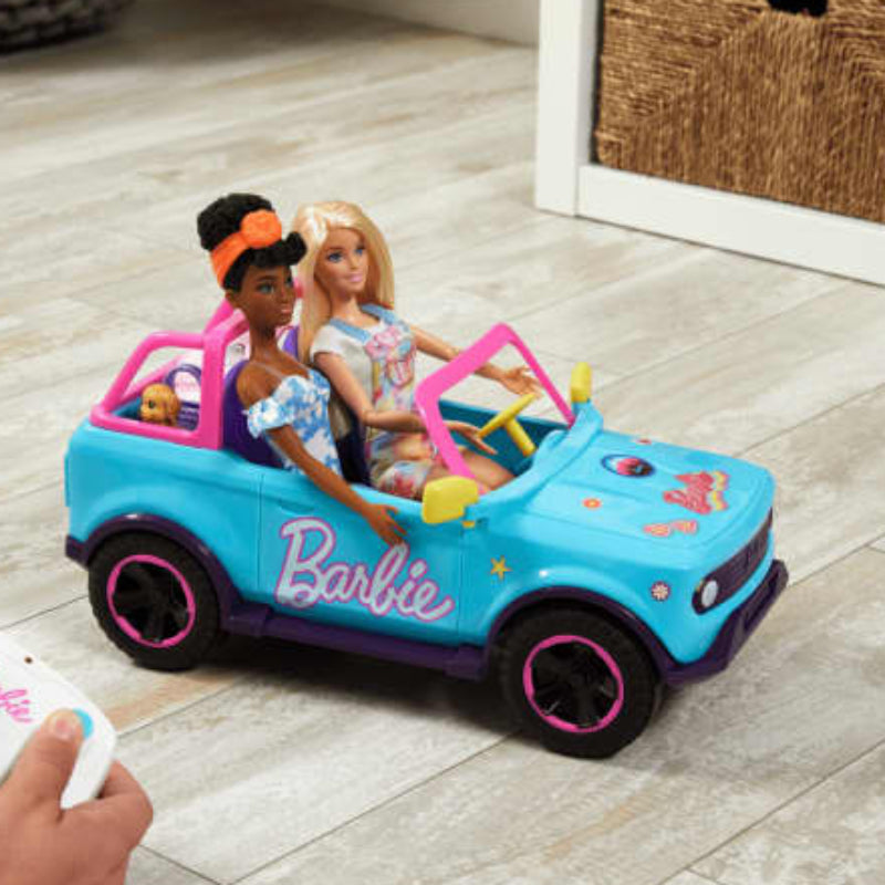Hot Wheels Barbie RC Suv & Toy Truck with Sticker