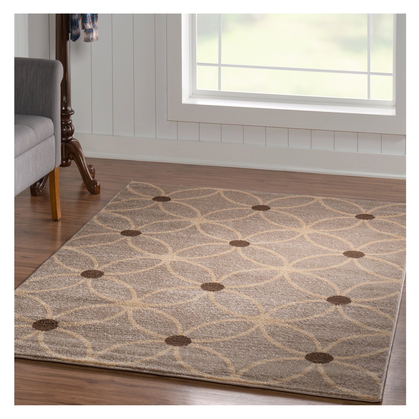 Powell Claremont Cylinder 5' x 7' Rectangle Rug, Beige/Brown