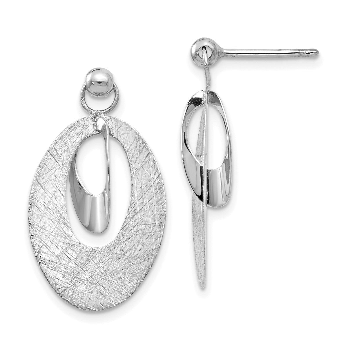 14K Leslie's Women's Reversible Post Drop and Dangle Earrings in Rhodium Plating-over 14K White Gold