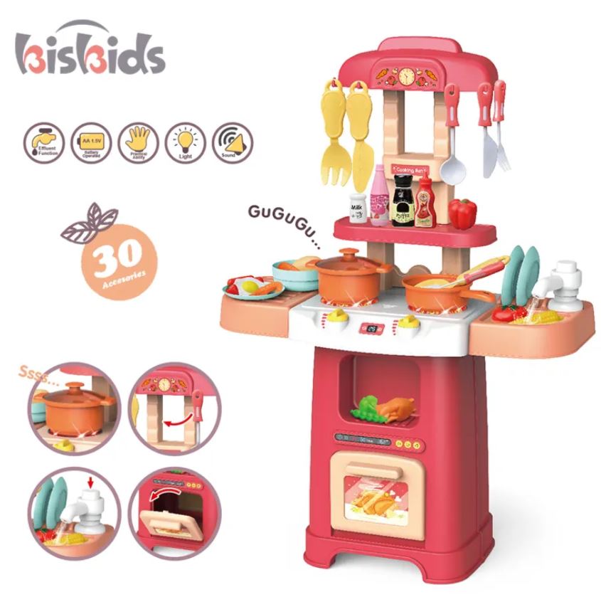 Modern Electronic Play Kitchen with 30 pcs