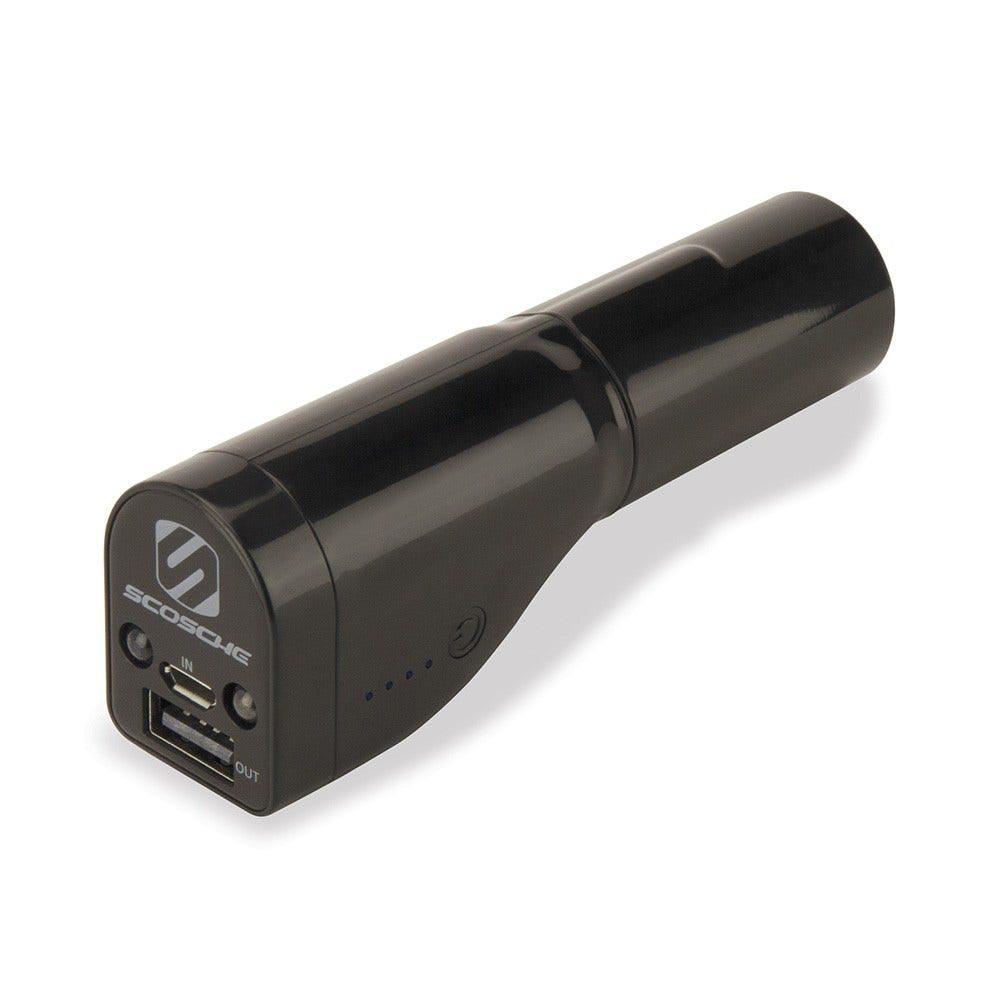 Scosche GoBat 2600 3-in-1 Power Bank with Emergency Flashlight, Black