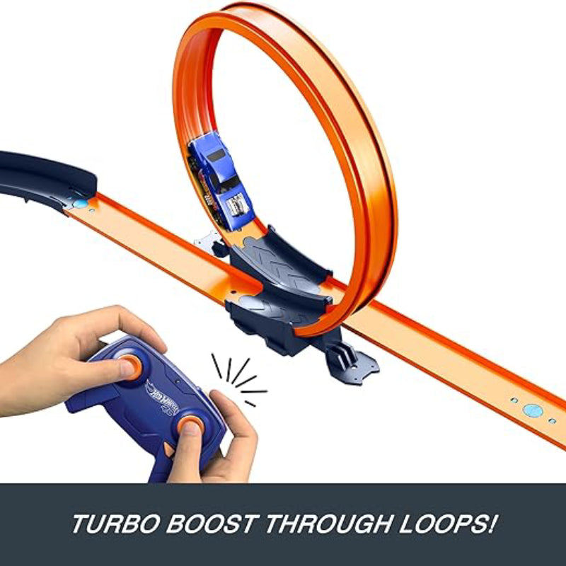 Hot Wheels 1:64 Scale RC Speed Challenge and Track Building Toy Set (30-Pieces)