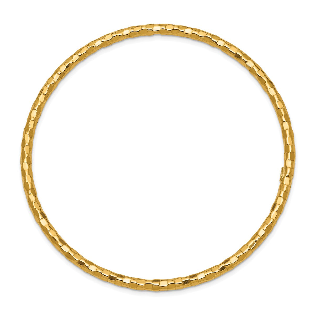 14K Women's 8" Textured Bangle Bracelet in 14K Yellow Gold