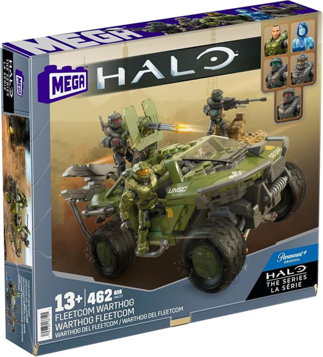 Mega Halo Fleetcom Warthog Vehicle Building Toy Set With 5 Micro Action Figures (469-Pieces)