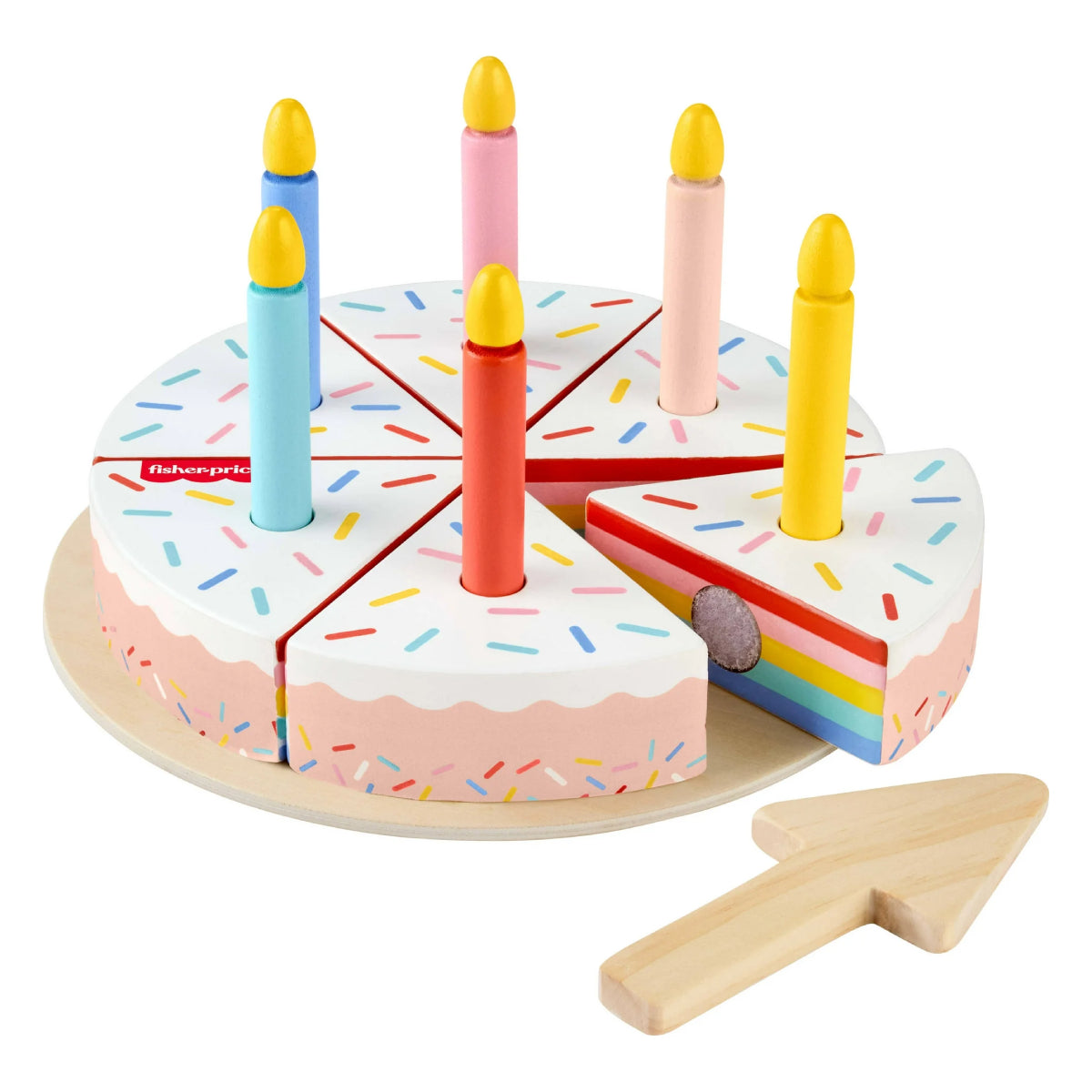 Fisher Price Wooden Birthday Cake Set - (14 Pieces)