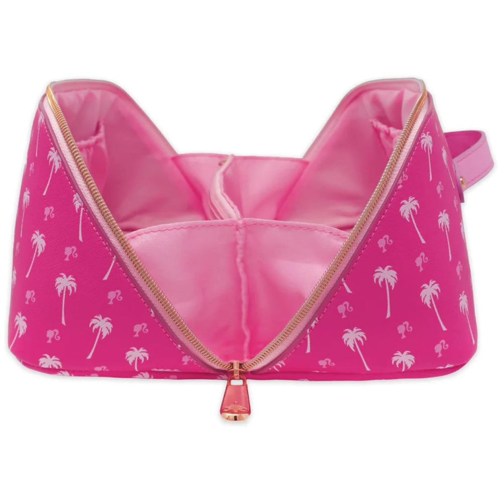 Impressions Vanity Barbie Unfold Travel Makeup Bag with Top Carrying Handle - Pink