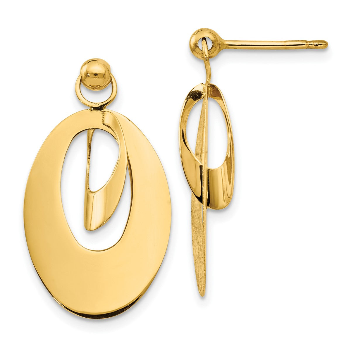 14K Leslie's Women's Reversible Post Drop and Dangle Earrings in 14K Yellow Gold