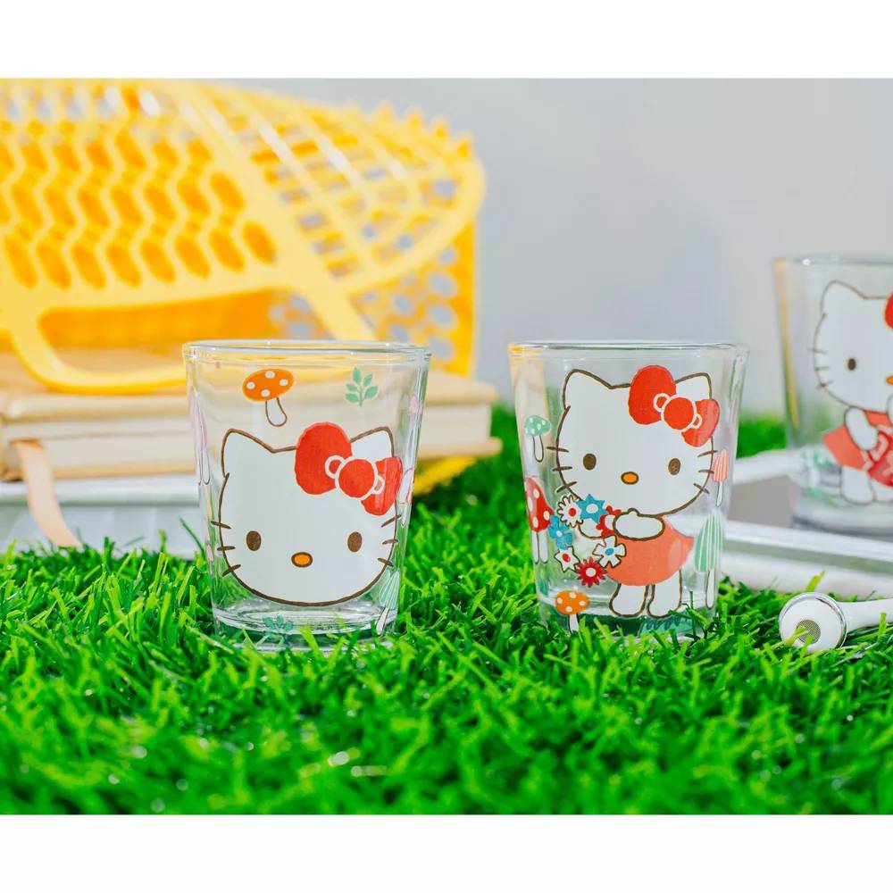 Sanrio Hello Kitty Mushrooms 2 oz Mini Shot Glasses (Set of 4) - Multicolor