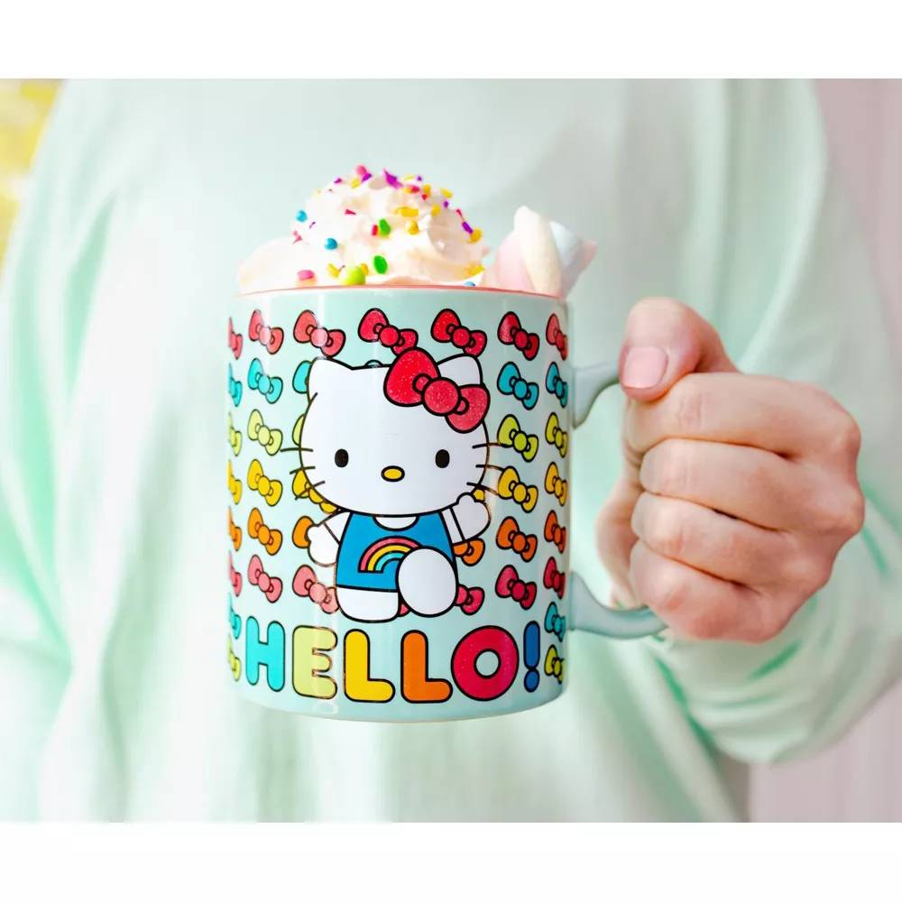 Sanrio Hello Kitty 20 oz Ceramic Rainbow Mug - Multicolor