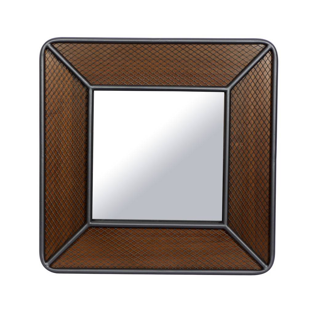 Metal Wood Wall Mirror