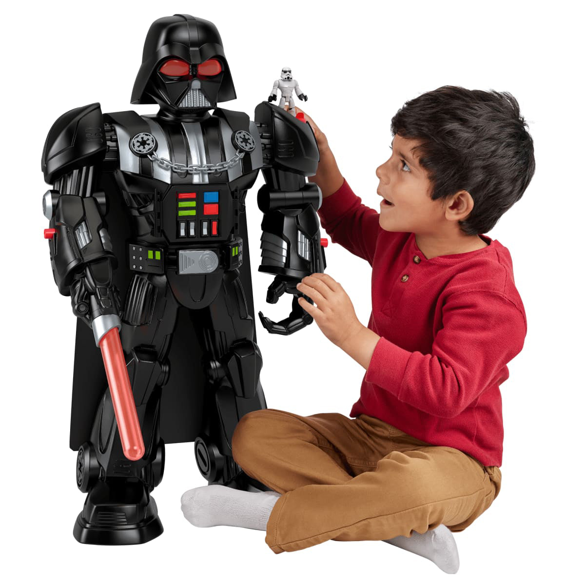 Imaginext Star Wars Darth Vader Bot Action Figure with Stormtrooper Character Key - Black