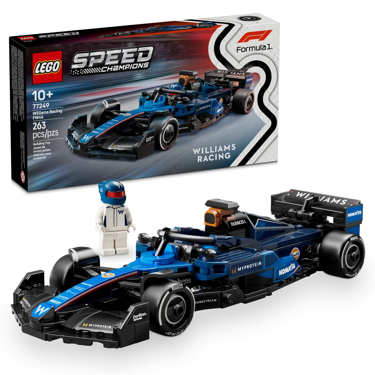 LEGO Speed Champions Williams Racing FW46 F1 Race Car Building Toy Set (263-Pieces)
