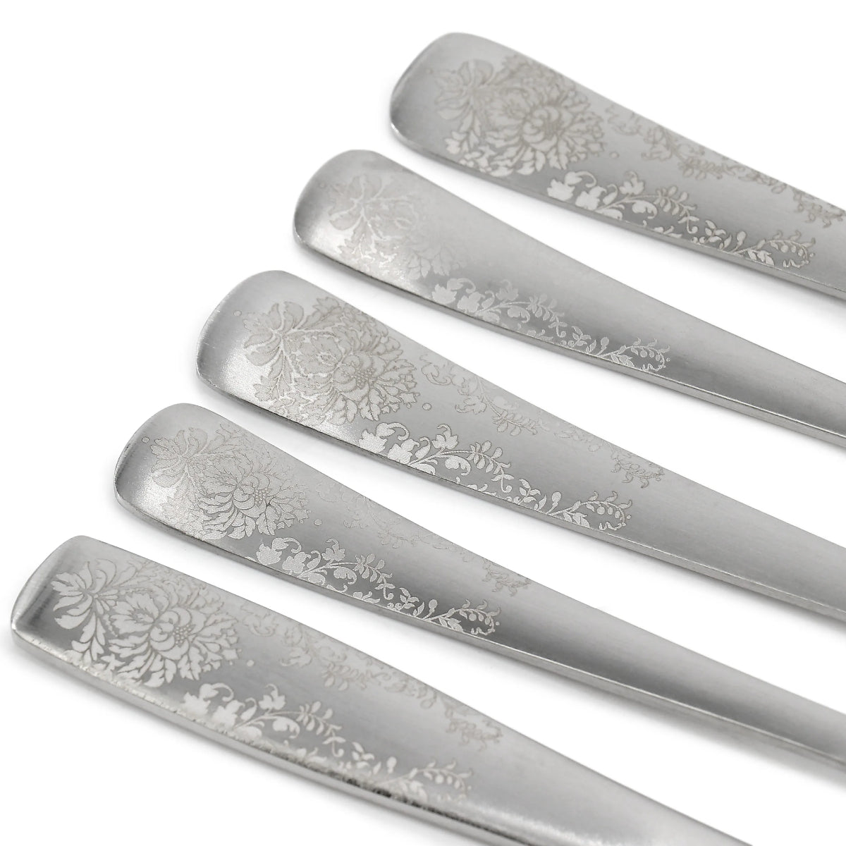 Gibson Home 13851021 Bishop Hill Floral Flatware Set (20 Pieces) - Silver