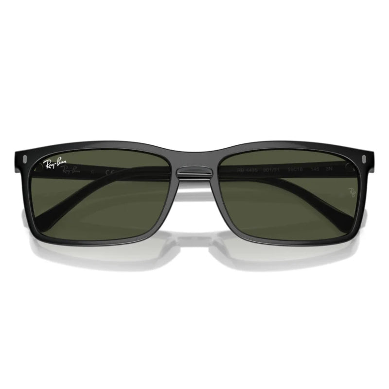 Ray-Ban RB443559901 Unisex Rectangle Solid Color Sunglasses