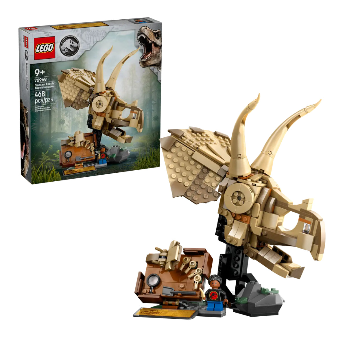 LEGO Jurassic World Dinosaur Fossils Triceratops Skull Building Toy Set (468-Pieces)