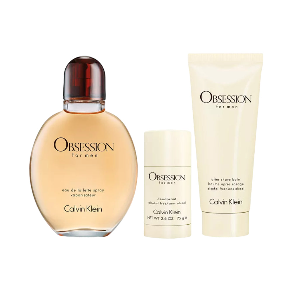 Calvin Klein Obsession Men's (3-Pieces) Eau De Toilette Gift Set