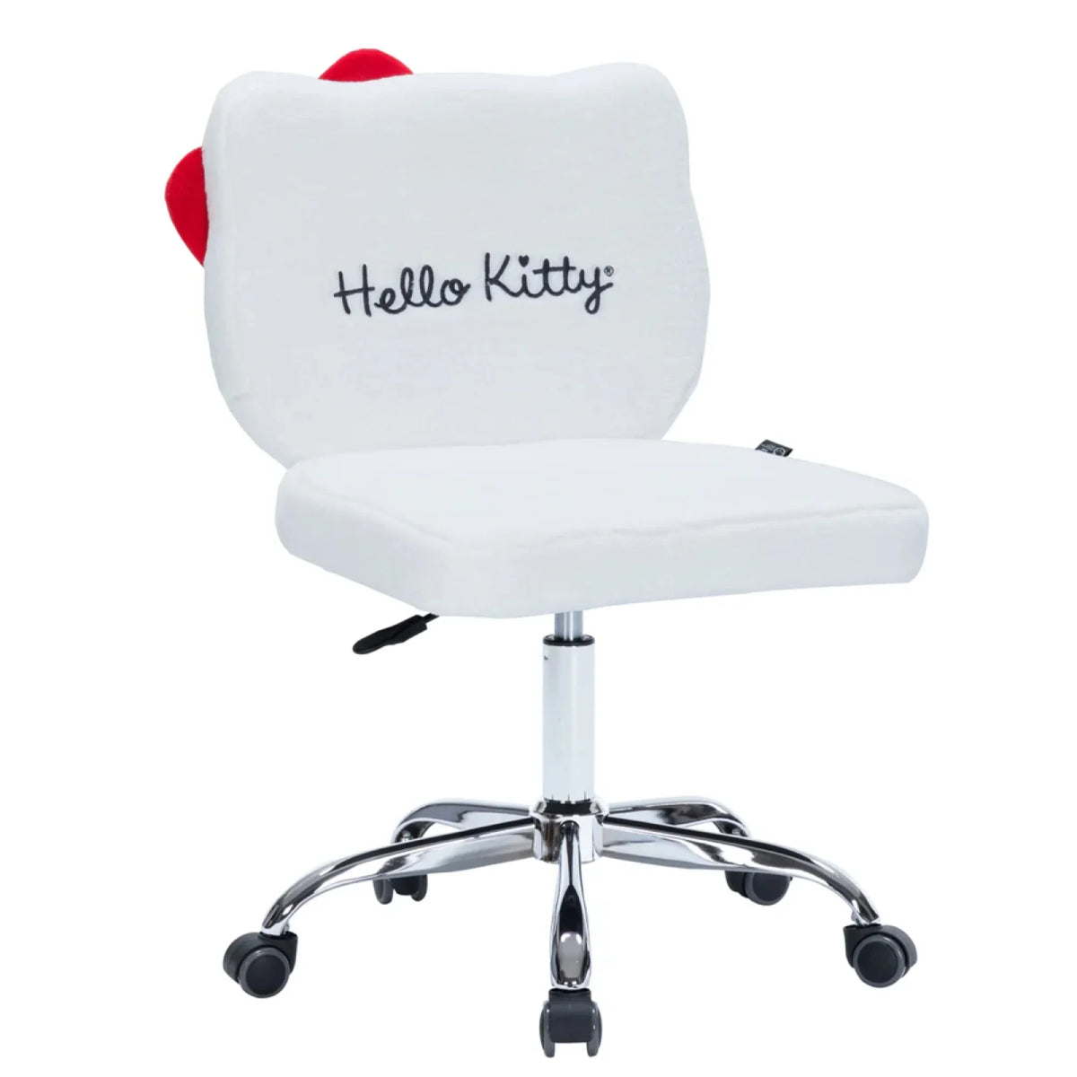 Hello Kitty Swivel Desk Chair with Backrest and Wheels by Impressions Vanity - White/Red