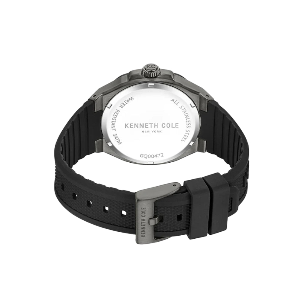 Kenneth Cole New York Dress Sport Men's 43mm Black Strap Watch - Gunmetal dial