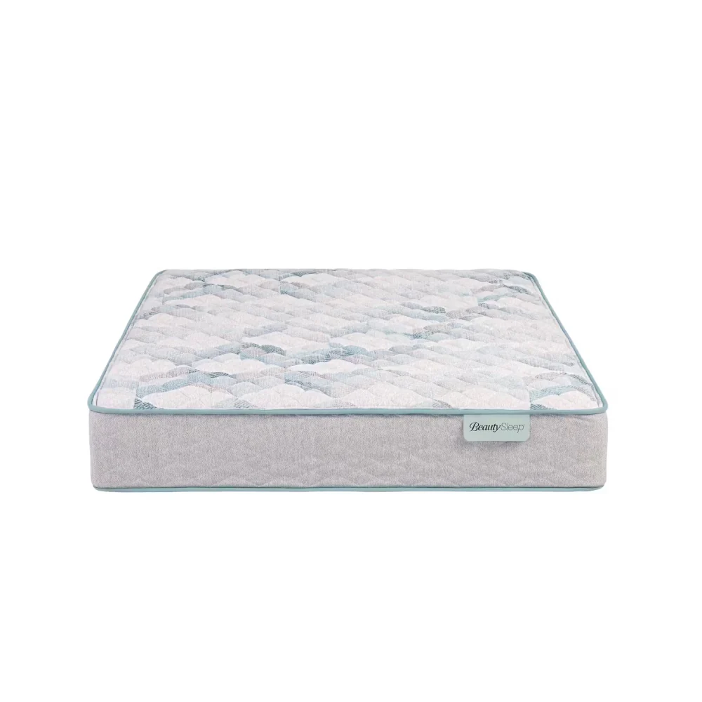 Bundle: Vevey Twin Size Bed by Furniture of America - Brown + Beautyrest Dream Weaver 11.5" Firm Twin Mattress - Gray