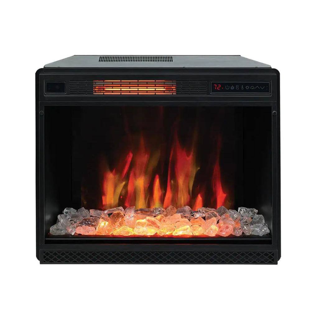 ClassicFlame Infrared Electric Fireplace Insert with Safer Plug, Black