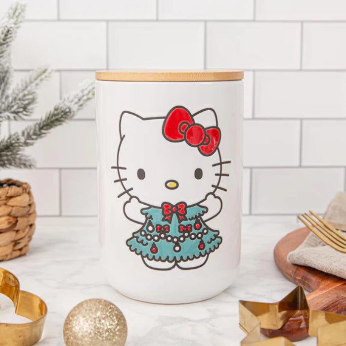 Sanrio Hello Kitty Holiday 7" Ceramic Snack Jar - White
