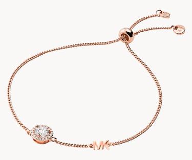 MK 14k Rose Gold Plated SS Halo Slider Bracelet