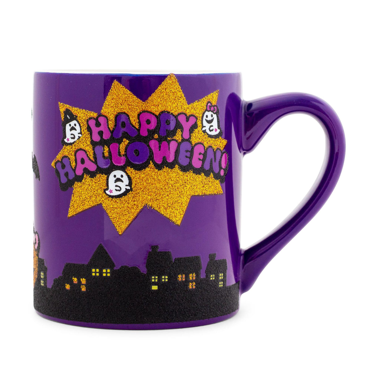 Sanrio Hello Kitty "Happy Halloween" 14 oz Ceramic Glitter Mug - Purple