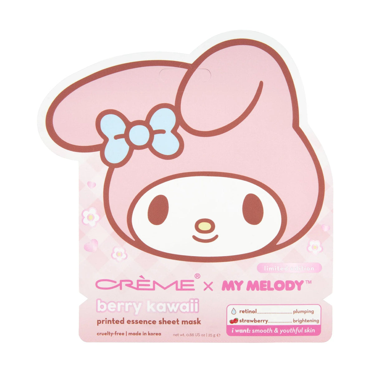 The CrΓΒ¨me Shop X My Melody Berry Kawaii Printed Essence Sheet Mask Set (3 Pieces)